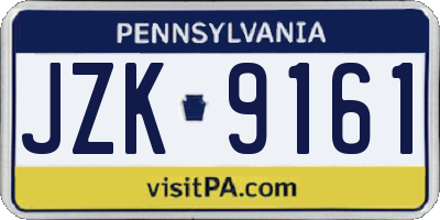 PA license plate JZK9161