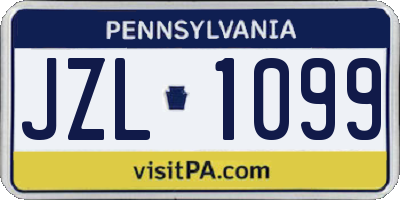 PA license plate JZL1099