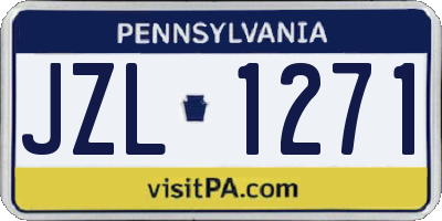 PA license plate JZL1271