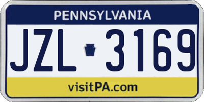 PA license plate JZL3169