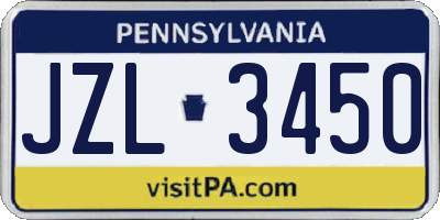 PA license plate JZL3450