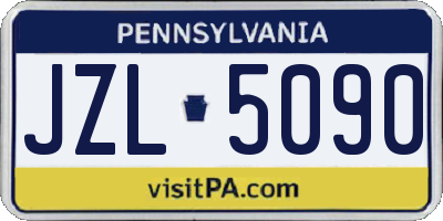 PA license plate JZL5090
