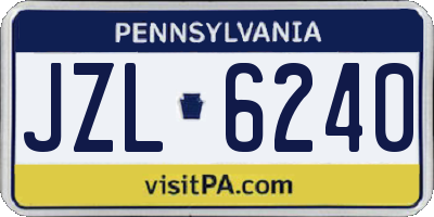 PA license plate JZL6240