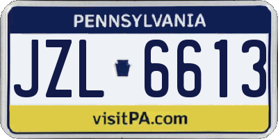 PA license plate JZL6613