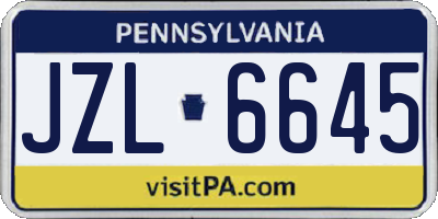 PA license plate JZL6645