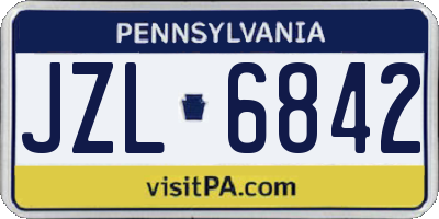 PA license plate JZL6842