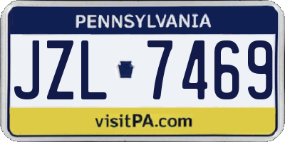 PA license plate JZL7469
