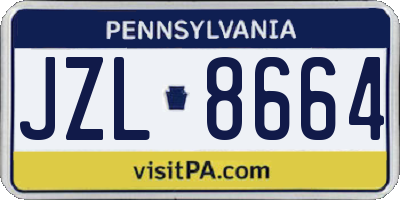PA license plate JZL8664