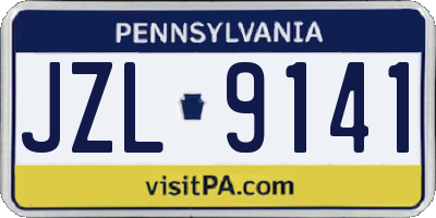 PA license plate JZL9141