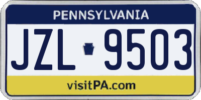 PA license plate JZL9503