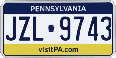 PA license plate JZL9743