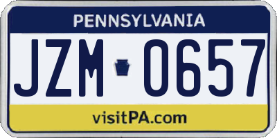 PA license plate JZM0657