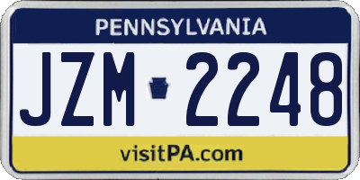 PA license plate JZM2248