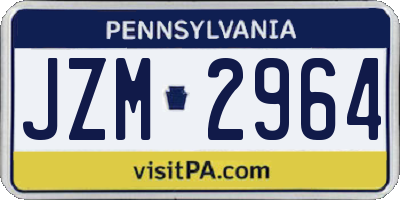 PA license plate JZM2964
