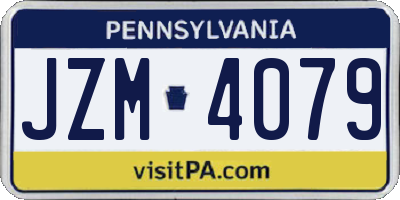 PA license plate JZM4079
