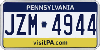 PA license plate JZM4944