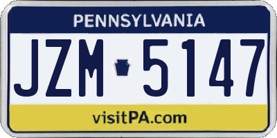 PA license plate JZM5147