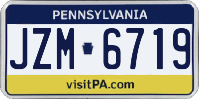 PA license plate JZM6719
