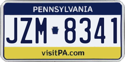 PA license plate JZM8341