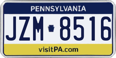 PA license plate JZM8516