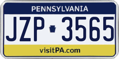 PA license plate JZP3565