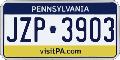 PA license plate JZP3903