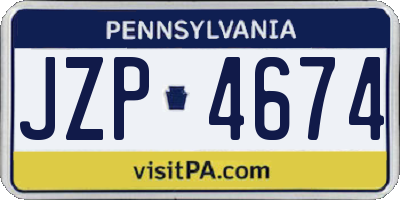 PA license plate JZP4674