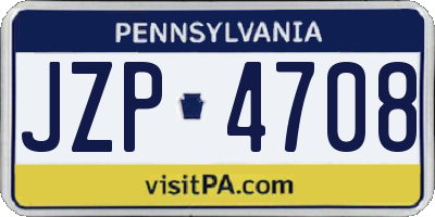 PA license plate JZP4708