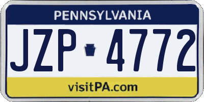 PA license plate JZP4772