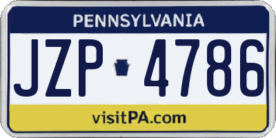 PA license plate JZP4786