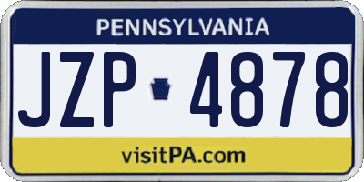 PA license plate JZP4878