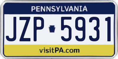 PA license plate JZP5931