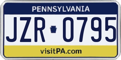 PA license plate JZR0795