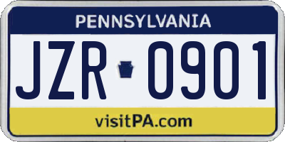 PA license plate JZR0901