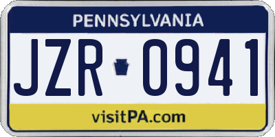 PA license plate JZR0941