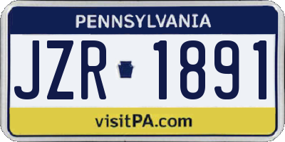 PA license plate JZR1891