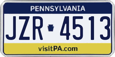 PA license plate JZR4513