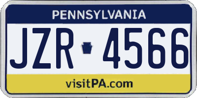 PA license plate JZR4566