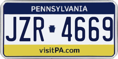 PA license plate JZR4669