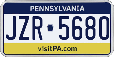 PA license plate JZR5680