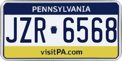 PA license plate JZR6568