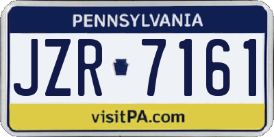 PA license plate JZR7161