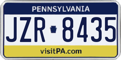 PA license plate JZR8435