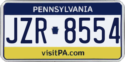 PA license plate JZR8554