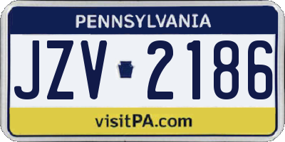 PA license plate JZV2186