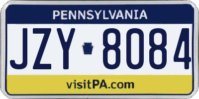 PA license plate JZY8084