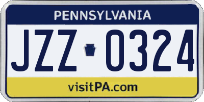 PA license plate JZZ0324