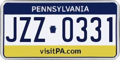 PA license plate JZZ0331