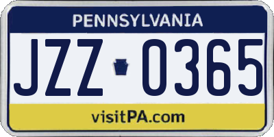 PA license plate JZZ0365