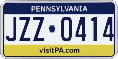 PA license plate JZZ0414